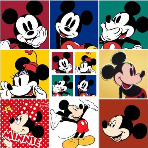 Mickey Mouse Diamond Embroidery Full Round Diamond Painting Cross Stitch Kits Diamond Mosaic Home Decor Disney Gift