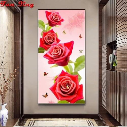 Full Square/Round Drill 5D DIY Diamond Painting Large Size flower 3D Embroidery Rose Cross Stitch 5D Rhinestone Home Decor Gift