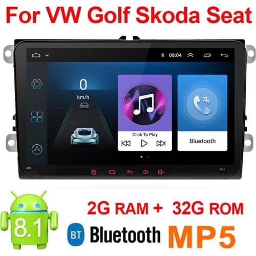Android 9.1 2 Din Car radio Multimedia Player GPS Stereo For Volkswagen Skoda Seat Octavia golf 5 6 touran passat B6 2G+32G