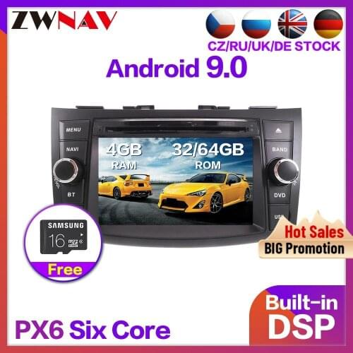 PX6 4+64 Android 9.0 Car Radio DVD Player Multimedia Stereo For SUZUKI SWIFT 2011-2016 Audio Video stereo Navi head unit
