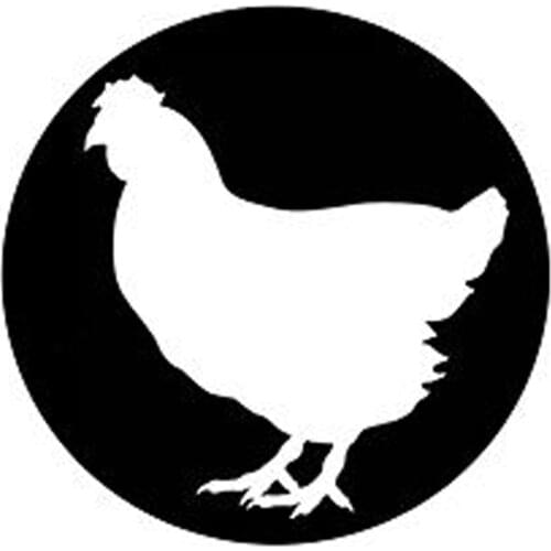 15*15CM Chicken Spare Wheel Cover Sticker Fashion Vinyl Decal Car Sticker Black Silver Accessories S6-2635