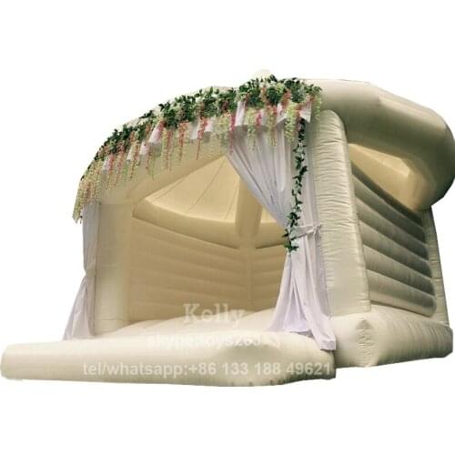 Free door shipping White inflatable bouncer for wedding, big adult bounce house white for party rentals giant wedding bouncer