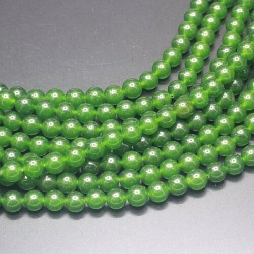 4-12MM Round Green Stone Beads Natural Stone Beads and Beads for Jewelry Making DIY Bracelet Necklace Jewelery Strand 15"