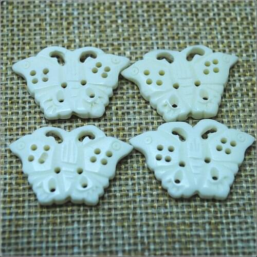 2pcs nature bone beads carving white butterfly shape 28x18mm top fashion beads accessories diy beads for charm pendants making