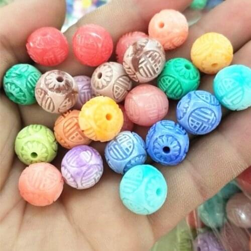 15pcs chinese words means good lucky beads round ball loose beads accessories size 12mm mixed colors top selling items free ship