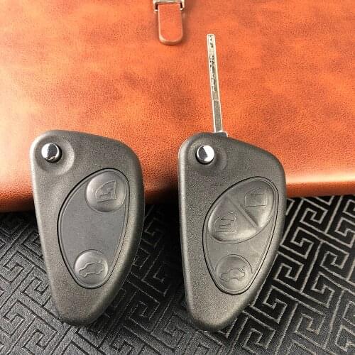 OkeyTech Flip Remote Car Key Shell for Alfa Romeo 147 156 GT 2 3 Buttons Uncut Blade Blank Replacement New Quality Case