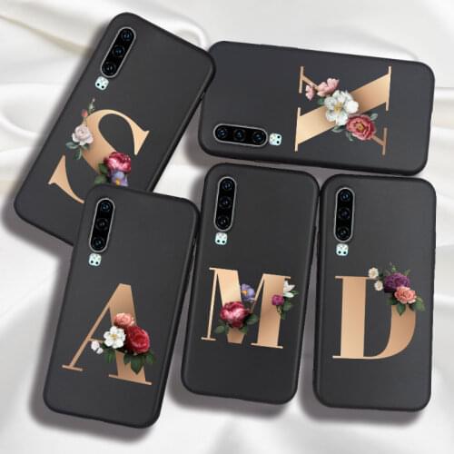 Custom Letter TPU Case For Huawei P30 Pro Lite P20 Nova 5T 3e 4e Case Cover Silicone Bumper Matte Case Nova 5T Coque