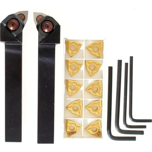 WWLNR/L1616H/K08 16x100mm Lathe Turning Tool Holder With 10pcs WNMG080404 Inserts