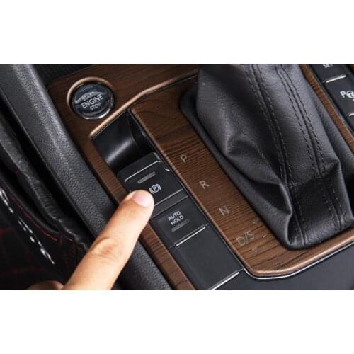 For Volkswagen Tiguan L 2017 1PC Wood ABS Chrome Car Gear Shift Knob Frame Cover Trim Moldings Car Styling Auto Accessories