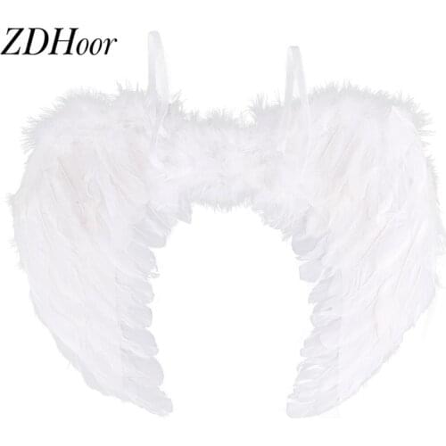 Fairy Angel Wings Real Feather Wings Dance Party Cosplay Costume Stage Show Props Fancy Dress Masquerade Carnival Accessories