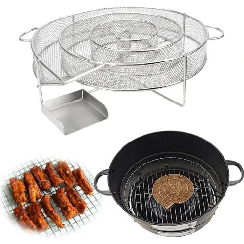 Cold Smoke Generator Smoker Wood Dust Hot Chip Smoking Box New Steel Barbecue Grill Smoker Salmon Bacon Fish Mini Apple Wood