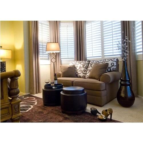 Custom Basswood Plantation Shutters Wooden Blinds Solid Wood Shutter Louver PS208