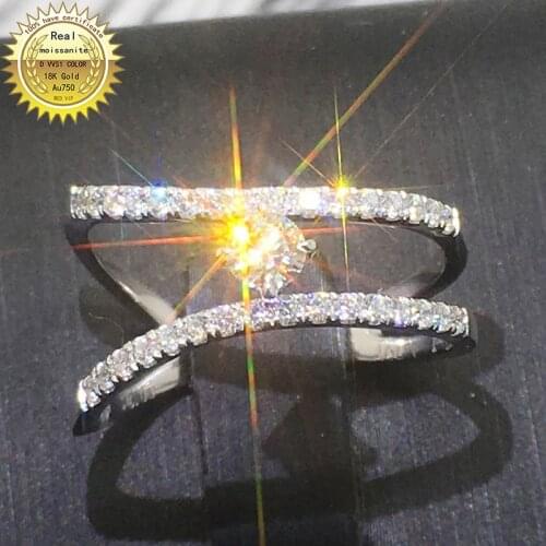 18K goldr ring 1ct D VVS moissanite ring Engagement&Wedding Jewellery with certificate 0051