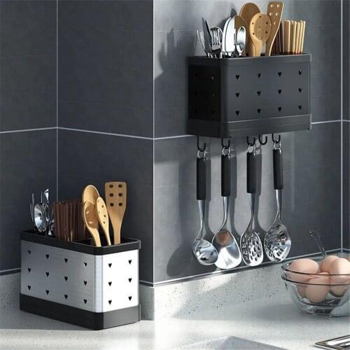 Kitchen Cutlery Organizer Knife Stand Drain Rack Spoon Fork Chopstick Holder Kitchenware Tray Shelf Box Kitchen Accessories