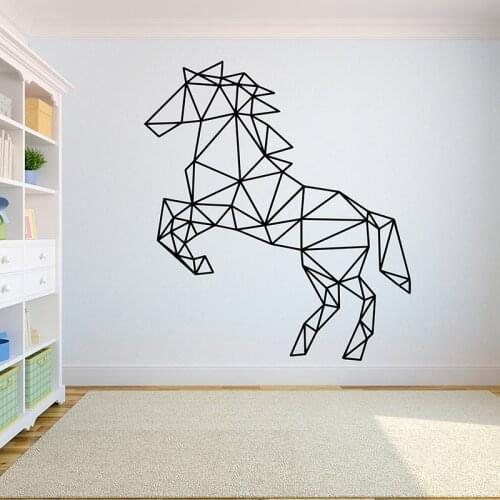 Horse Geometric Polygonal vinyl wall decal Animal Abstract removeable PVC Wall sticker Home Decor bedroom living room decals 784
