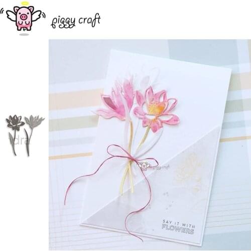 Piggy Craft metal cutting dies cut die mold 2Pcs Flower decoration Scrapbook paper craft knife mould blade punch stencils dies
