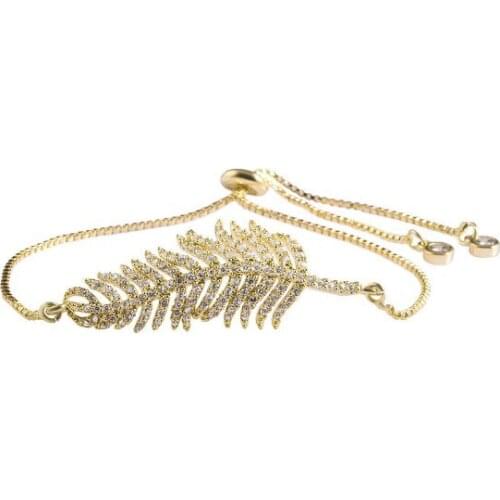 Leaf multicolor micro pave cz zircon cubic zirconia Bracelet Adjustable silicone silver gold plated Charm Snake Chain xdv2