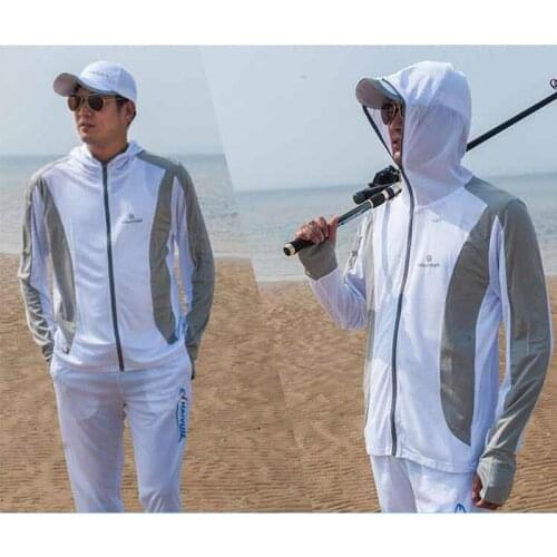 Mens Hiking climbing Cycling Fishing Clothes Anti UV Breathable Quick-drying Professional Man Fishing Shirt - Gift socks