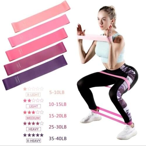 Gym Fitness Resistance Band Set 5 Level Rubber Stension Loop Lift Hip Training Belts Multifunction Yoga Exercise Pulling Rope
