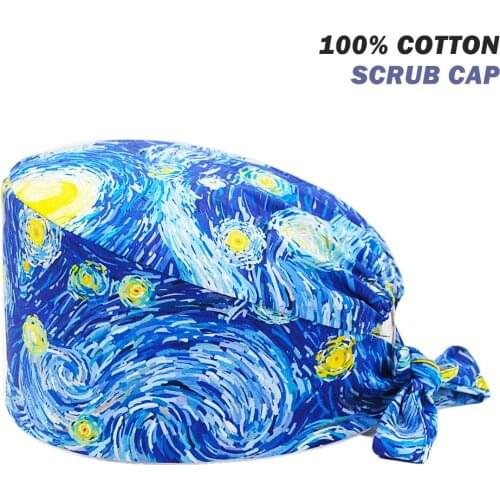 New Unisex Scrub Hat Gorros Quirurgicos Mujer Anime Printing Beauty Salon Beauty Pharmacy Lab Dentist Nurse Working Scrubs Caps