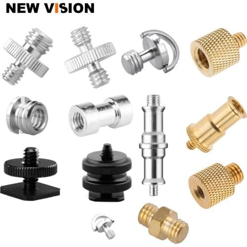 Tripod Head Monopod Flash Light Stand Adapter Metal Screw 1/4 3/8 Male Female Photographic Studio Accessories