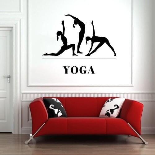 Yoga Vinyl Wall Decals For Bedroom Home Decoration Accessories For Living Room Wall Sticker Exercise Room Modern Home Decor C537