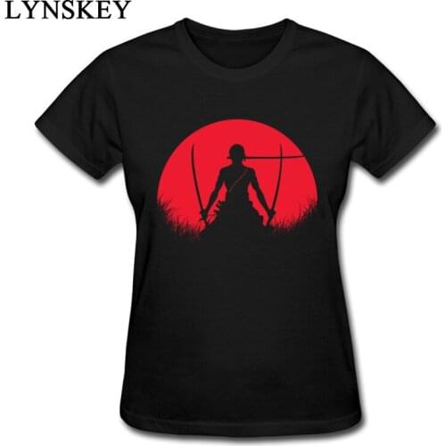 LYNSKEY Crazy T Shirts Brand O-Neck Red Moon Zoro 100% Cotton Female Tops T Shirt Cool Short Sleeve Tee-Shirts Top Quality