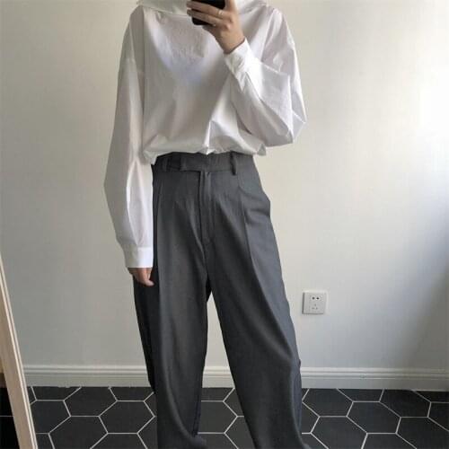 2021 New Summer High Quality Women Wide Leg Bottoms Loose Fashion Ladies Pants Casual Elegant Cotton Female Trousers T37