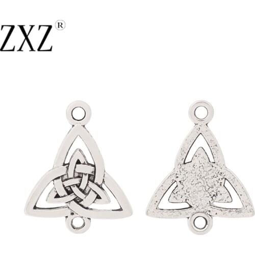 ZXZ 20pcs Tibetan Silver Celtics Knot Trinity Triquetra Connector Charms for Bracelet Bangle Jewelry Making Findings