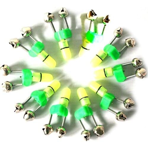 1PCS Delciate Night Fishing Rod Tip Red LED Light Twin Bells Ring Fish Bait Alarm Fishing Accessories Wholesale
