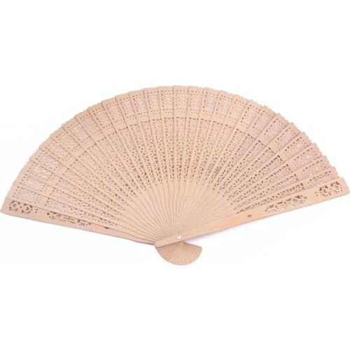 100pcs New Bamboo Original Vintage Chinese Style Folding Wooden Carved Hand Fan Wedding Bridal Party Christmas Gift ZA1187