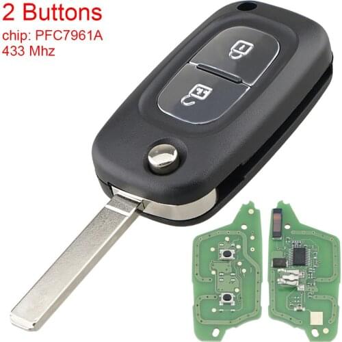 433MHz 2 Buttons Smart Car Remote Key ID46 PFC7961A Chip Fit for Renault Clio Clio 3 Kangoo Master Modus Twingo 2006-2016