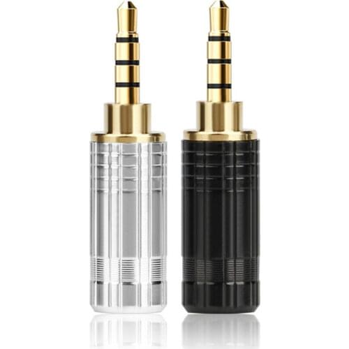 2pcs Jack 2.5mm Headphone Plug Connectors 4 Poles Stereo Male Audio Adapter For Earphone Cable Solder Gold Plated Assembly Plugs