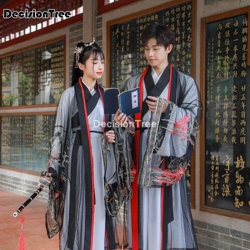 2021 chinese traditional man hanfu couples costume ancient chinese vintage outfit fantasia adult halloween costume men and women