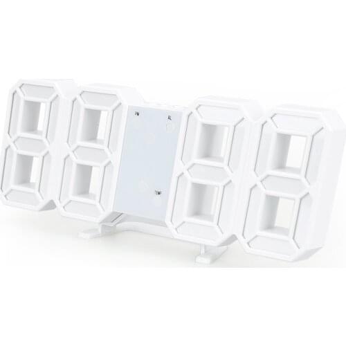 3D Large LED Digital Wall Clock Date Time Celsius Nightlight Display Table Desktop Clocks Alarm Clock Snooze 24 Hour Display USB