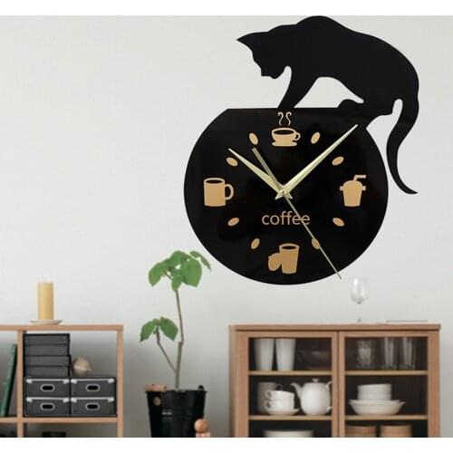 Acrylic Wall Clock Sticker Quartz Kitchen Office Room Decoration