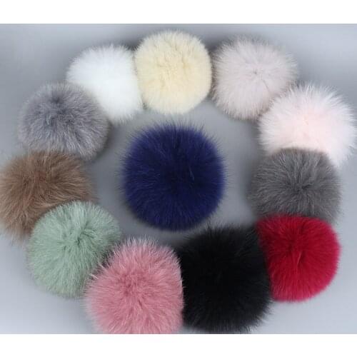 Accessories Real Fox Fur Pompom For Women Hats Fur Pom Poms for Hats Caps Big Natural Raccoon Fur Pompon Ball For Hats Winter