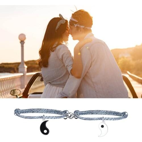 Stainless Steel Gossip Couples Bracelet, Rope Wristbands Adjustable Charm Gift for Women Men