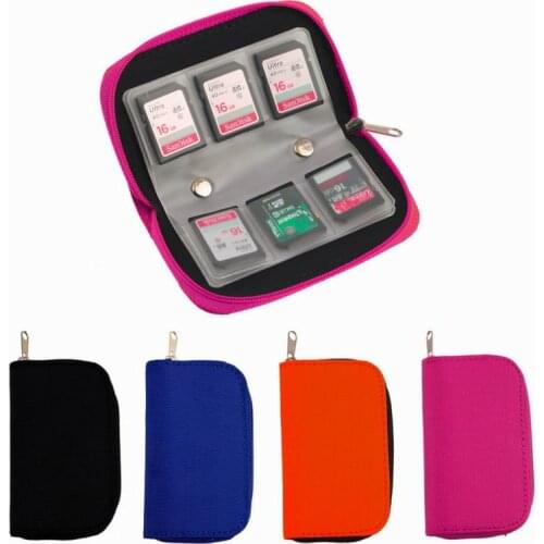 Random color SD SDHC MMC CF For Micro SD Memory Card Storage Carrying Pouch bag Box Case Holder Protector Wallet Wholesale Store