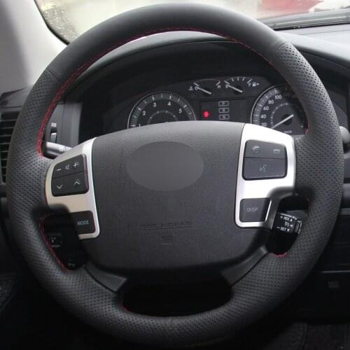 Black PU Artificial Leather Car Steering Wheel Cover for Toyota Land Cruiser LC2008-2015 Toyota Tundra 2007- 2013