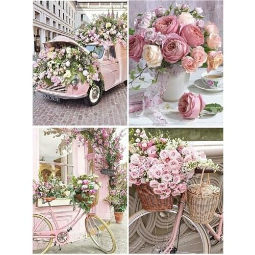 CraftArtGo 5D DIY Diamond Embroidery flower Full Square Round Rhinestone Mosaic Painting Cross Stitch Flowers Diamond Kit