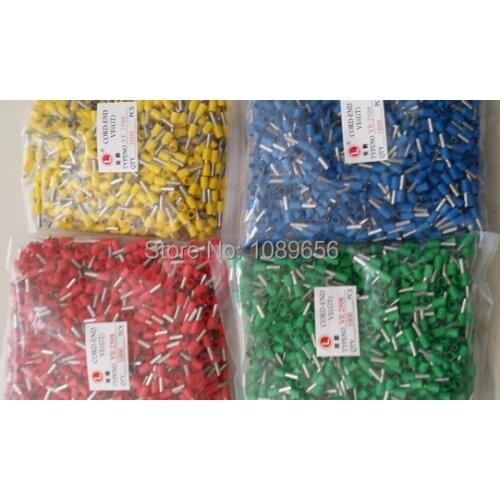 E2508 1000pcs tubular Pre - insulated terminals Cold pressed terminals Terminals connectors