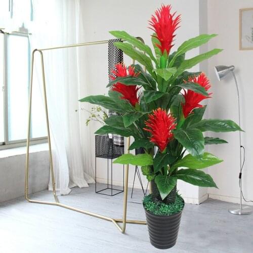 Artificial plants Red flowers good luck tree home decoration greenery plant artificial trees for home decor house plants bonsai