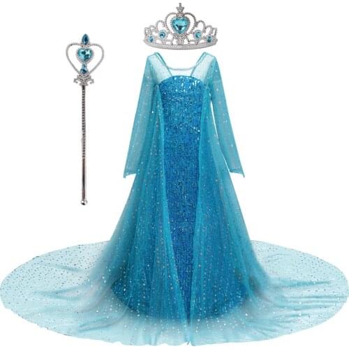 Girls Princess Costume Children Cosplay Birthday Party Dresses Snow White Queen 2 Kids Dresses for Girl Halloween Elsa Dress Up