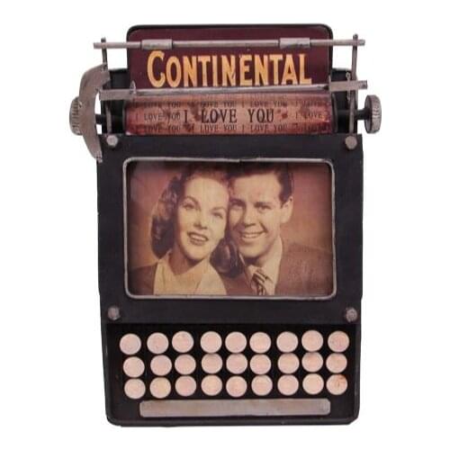 Photo Frame Metal Antique Decor Retro Typewriter Creative Vintage Desktop Trinket Miniature Gift Nostalgic Handmade Art Quality