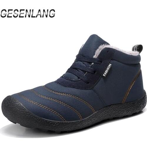 Winter Mens Walking Shoes Outdoor Sneakers Nonslip Wear Resistant Plus Fur High Top Comfortable Warm Male Casual Snow Boots NEW