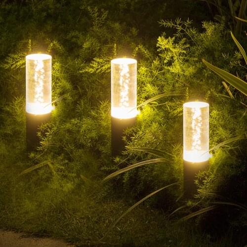 7W Acrylic Outdoor Garden Pillar Light Aluminum Courtyard Villa Park Landscape Lamp Patio Pathway Post Lawn Lamp Bollard Light