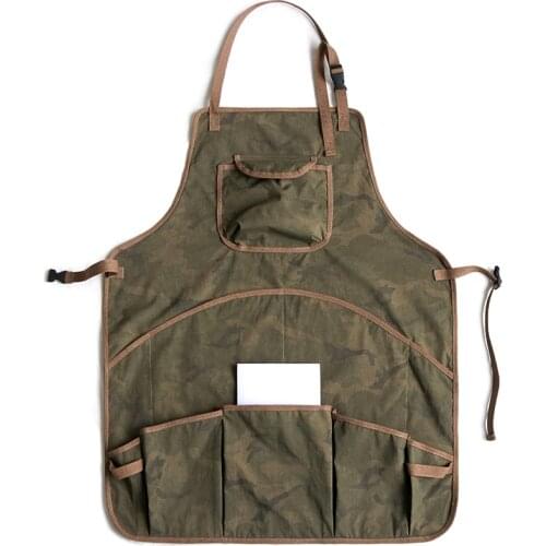 Outdoor camouflage apron home kitchen picnic anti-fouling wear-resistant work clothes for men and women custom printed logo Amer