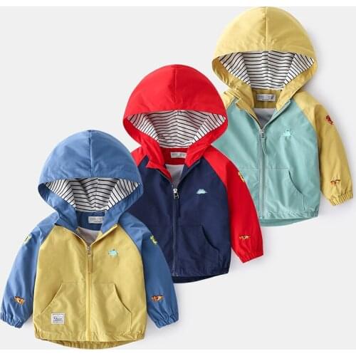 Boys Coat Trench Top 2021 Korean Cartoon New Childrens Clothing 2-8 Years Kids Outfit Jacket Spring Autumn Baby Boys Overcoat