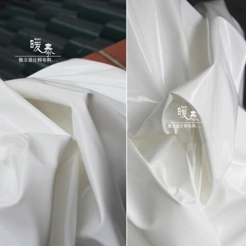 Patent Leather Fabric TPU Coating Super white Waterproof DIY Patchwork Bags Bows Coat Dress Stage Decor COSplay Designer Fabric